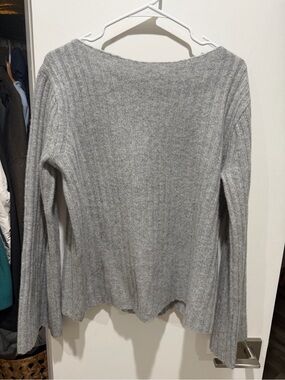 J. Crew Heather Gray Ribbed Crewneck Sweater